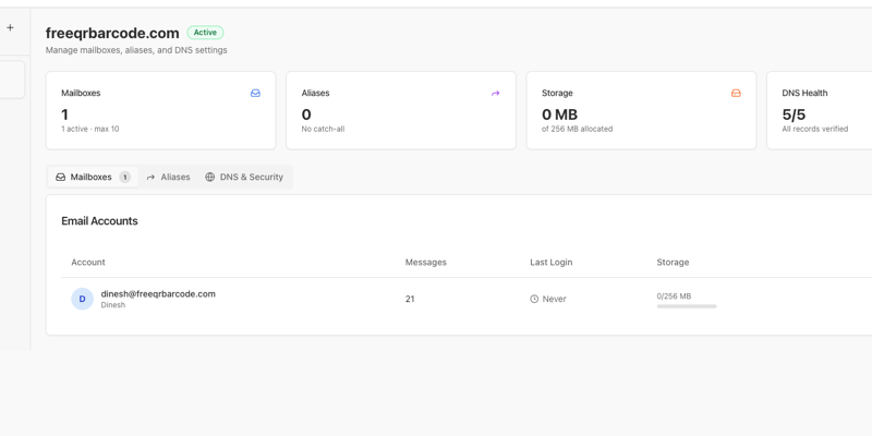 BNM Email Hosting — custom domain mailboxes